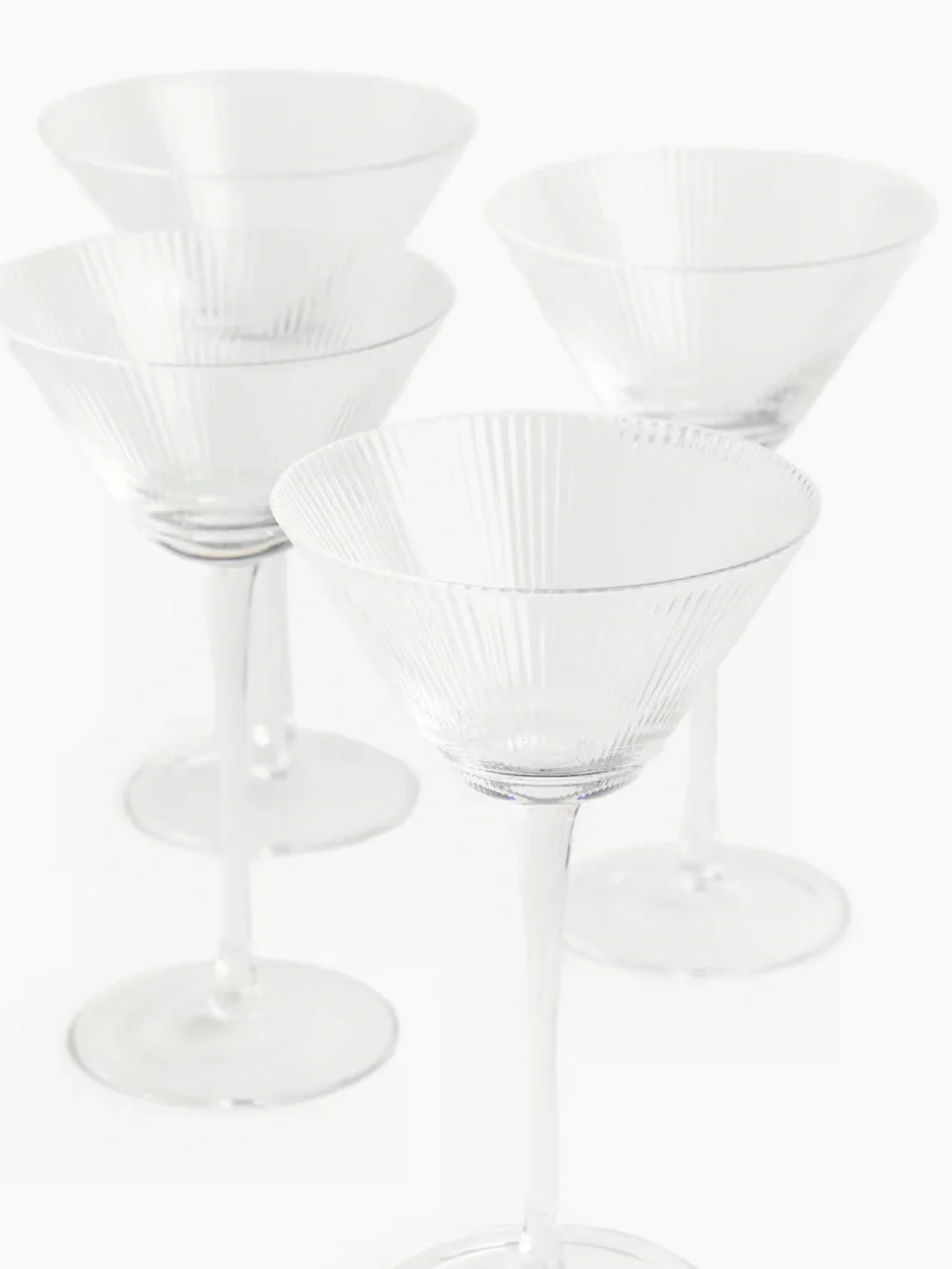 H&M home 4 pack fluted cocktail glasses
